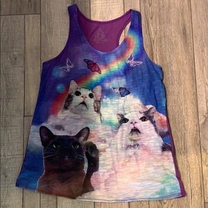 Rainbow cat tank top
